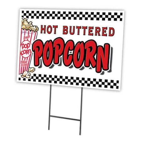Signmission Popcorn Yard Sign & Stake outdoor plastic coroplast window, C-1216 Popcorn C-1216 Popcorn